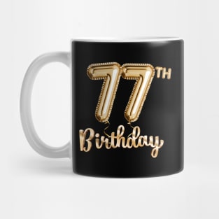 77th Birthday Gifts - Party Balloons Gold Mug